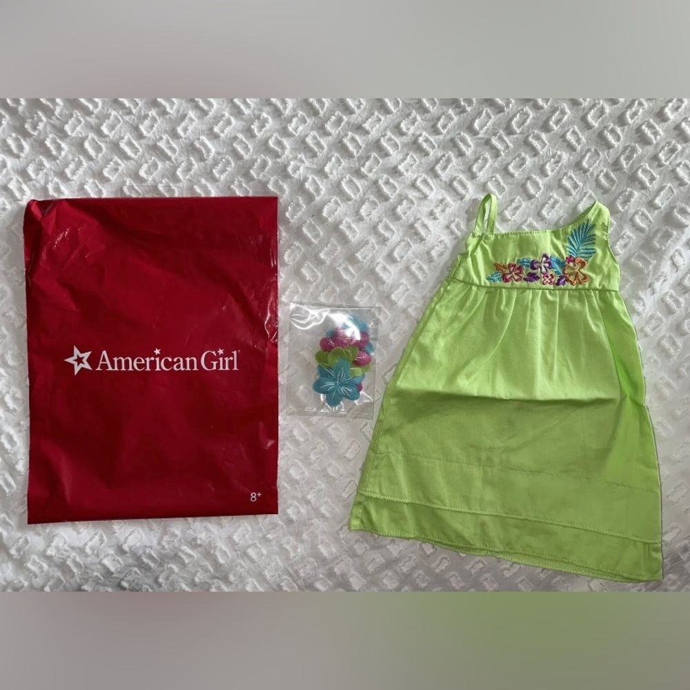 NIB American Girl Green Beach Dress Tropical Retired